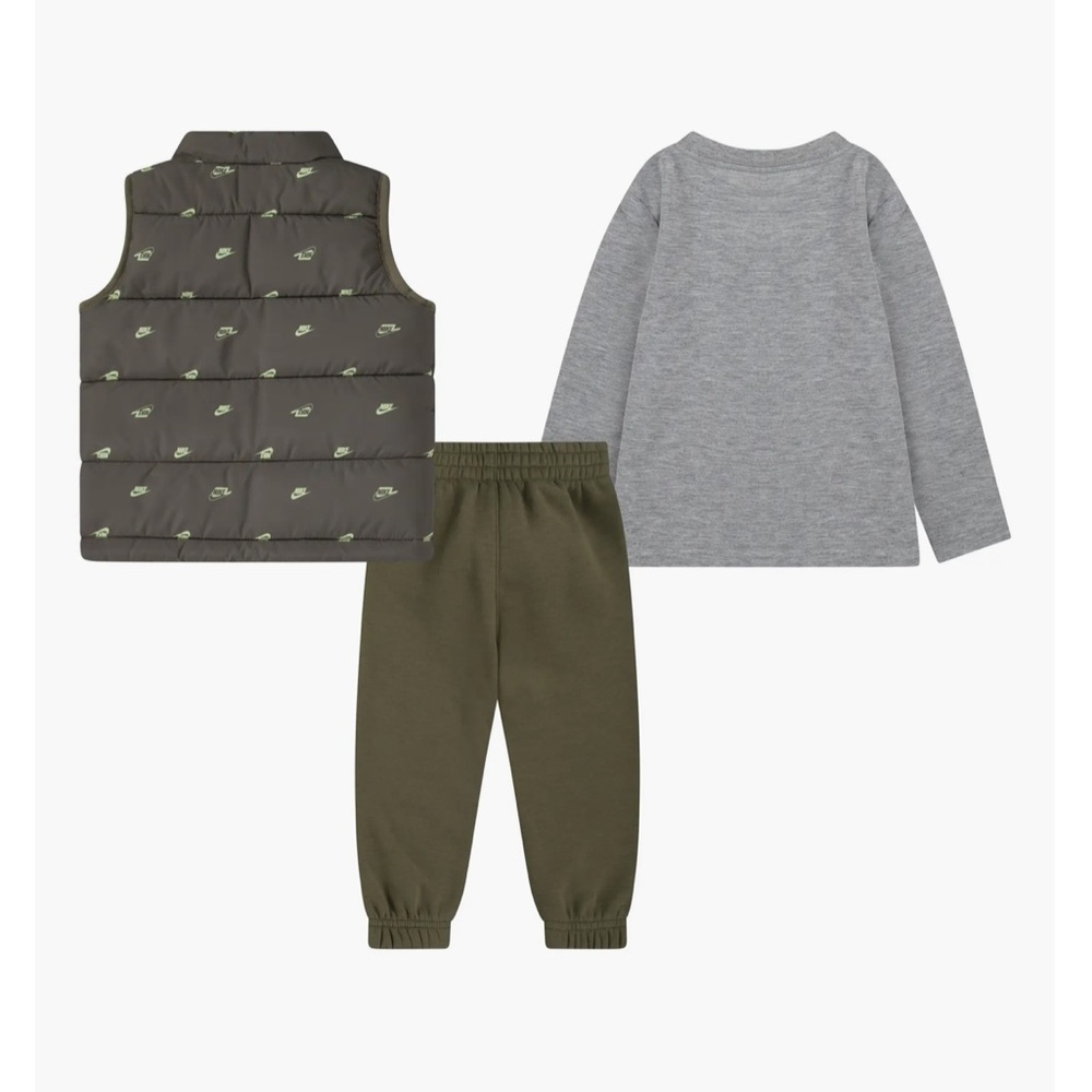Nike Kids Matching Set in Gray and Olive - Picture 2 of 2